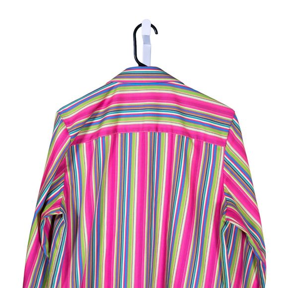Foxcroft Women's Shirt Button Up Striped Wrinkle Free Colorful Blouse Top Size 8 - Picture 6 of 8